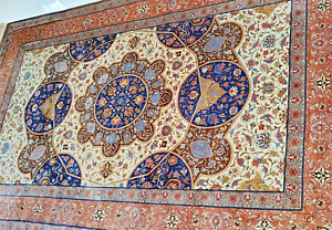 Exceptional Genuine Middle Eastern 100 Silk Rug By Mirmehdi 90 Raj 900 Kpsi