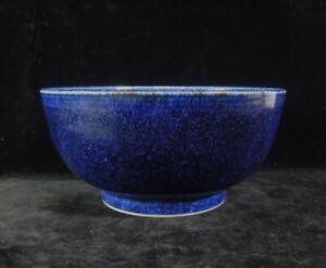 Rare Large Chinese Old Blue Glaze Porcelain Bowl Xuande Period Marked