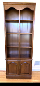 Ethan Allen Heirloom Nutmeg Tall Library Bookcase 10 9026 211