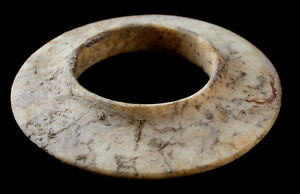 Chinese Archaic Flanged Jade Bi Disc Ring Bracelet