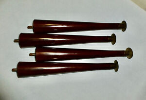 Set 4 Vintage Driaire Inc 10 5 Acrylic Faux Wood Tapered Legs W Adj Metal Tips