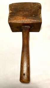 Antique Vintage Primitive Wood Mallet Hammer Hand Tool