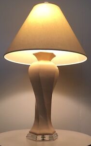 Vintage Mid Century Memphis Modern Retro Lucite Ceramic Lamp Circa 1980
