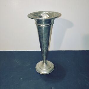 Antique Weighted Sterling Silver Trumpet Vase