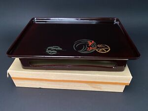 Japanese Fine Lacquered Wood Table Dinner Tray Stand Samurai W Box