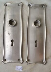 Door Knob Back Plates Pr Nickel Plated Steel 7 3 4 H X 2 1 2 W A 