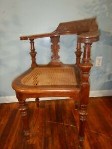 Carved Victorian Oak Corner Chair