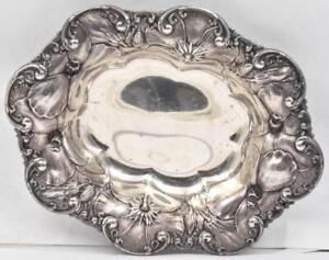 Antique Sterling Silver Whiting Poppy Bowl 7 Wide 110 Grams Crisp Details