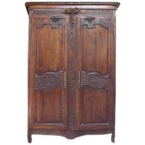 18th Century French Country Highly Carved Walnut Wedding Armoire 70 Off Offer