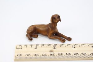 Netsuke Greyhound Dog Laying Japanese Carved Boxwood Signed