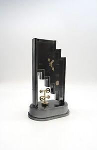 Very Rare 80s Postmodern Vintage Neo Art Deco Pendulum Desk Clock By Citizen