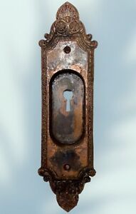 Antique Heavy Cast Iron Victorian Single Pocket Door Handle 8 25 X 2 25 