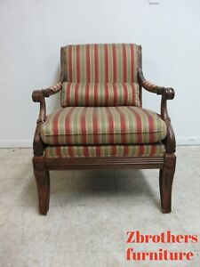 Ethan Allen Newport Armchair Acanthus Carved Roma Living Room Lounge B