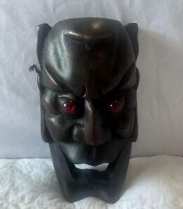 Vintage 6 Hand Carved Japanese Demon Devil Oni Mask Red Eyes Decor