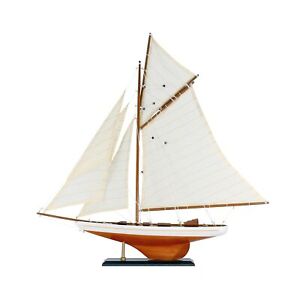 25 Wooden Sailboat Model Classic Columbia America S Cup Ship Nautical Yacht 