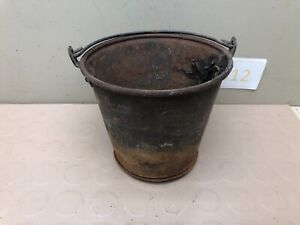 Antique Vintage Small Tin Metal Bucket Behrens Pail Embossed