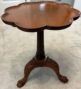 Antique Pedestal Wood Stand Accent Table Mahogany Rare