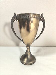 Antique Copper Gold Plated Trophy Cup Unmarked Floral Pattern Trophy