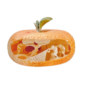 Antique Chinese Canton Carved Polychrome Miniature Orange Fruit Vignette 19th C 