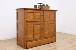 Farmhouse Antique Ice Box Bar Or Kitchen Pantry Cupboard 46706