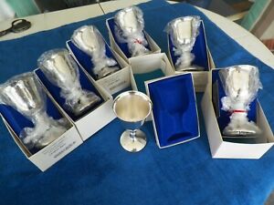 Set Of 7 International Silver Co 0296 Silverplated Wine Goblet