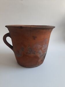 Ukrainian Antique Pottery Old Clay Jug Easter Bread Paska Form Pushal 