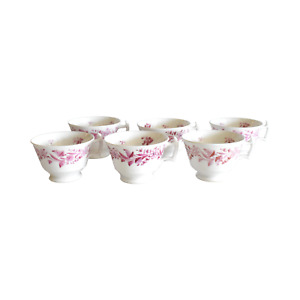 Collection Of Georgian Famille Rose Tea Cups Set Of 6