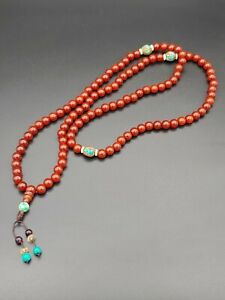  Nanhong Red Agate Jadeite Turquoise Tourmaline Necklace