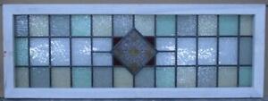 Elaborate Victorian English Leaded Stained Glass Window Transom 38 3 4 X 13 3 4