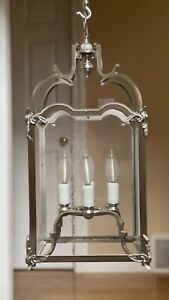 Brush Everard Style Lantern Chandelier Colonial Williamsburg Pewter Finish A1
