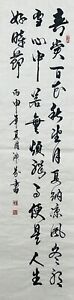 Chinese Calligraphy Hand Brush Painted 53 5 X13 75 Rice Paper 