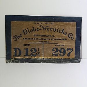 Antique Globe Wernicke Barrister Bookcase D12 1 4 Paper Label Logo