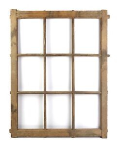 Antique Window Sash No Glass Farm House Wood Frame 31inx24 5in