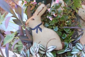 Primitive Folk Art Handmade Original Country Bunny Rabbit Rag Doll Ooak