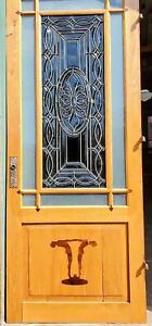 Wonderful Door With Antique Beveled Glass Panel