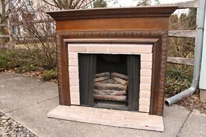 Vintage Sears Wooden Electric Fireplace 1970 S Works All Original Nice 