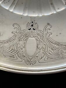 Meriden S P Co International S Co Silver Plated Circular Footed Tray Platter