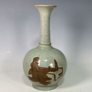 10 2 Old Antique Song Dynasty Qingliangsi Mark Ru Porcelain Sky Cyan Glaze Vase