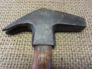 Vintage Iron Hammer W Wood Handle Antique Old Handforged Blacksmith Mallet 7886