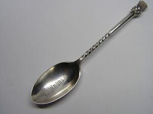 Antique Scottish Thistle Sterling Silver Demitasse Spoon Edinburgh