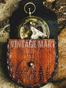 Vintage Pocket Navy Marine Maritime London Compass Nautical Brass W Box Gift Itm