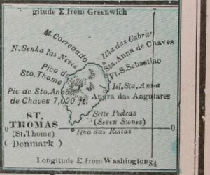 Vintage 1900 Atlantic Ocean Islands Map 11 X14 Old Antique Original St Thomas