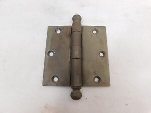 1900 S Antique Door Hinges 3 1 2 Ball Top Craftsman Style Brass Finish Ornate 6