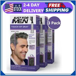 Just For Men Touch Of Gray Hair Color With Comb Applicator T 45 Dark Brown 3pk