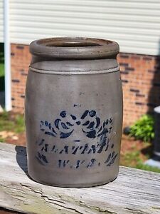 Palatine Pottery Stoneware W Va West Virginia Small Sized Canning Jar 6 Crock