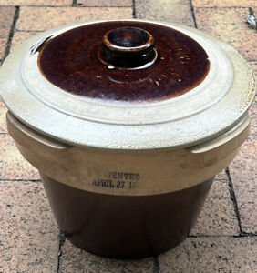 Rare Stoneware Crock Jar Geddes New York April 27 1875 Hubbell Chesebro Ny Htf