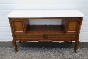 Weiman French Carved Marble Top Buffet Server Bar Console Table Cabinet 5362