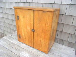 Primitive Wall Cupboard Original Slide Latch Apothecary Farmhouse Storage Box