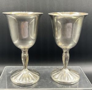 Vintage 2 Piece International Silver Co Goblet Chalice Wine Drink Cups 5 1 2 H