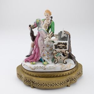Late 19th Century Antique Dresden Style Figural Porcelain Lamp 2